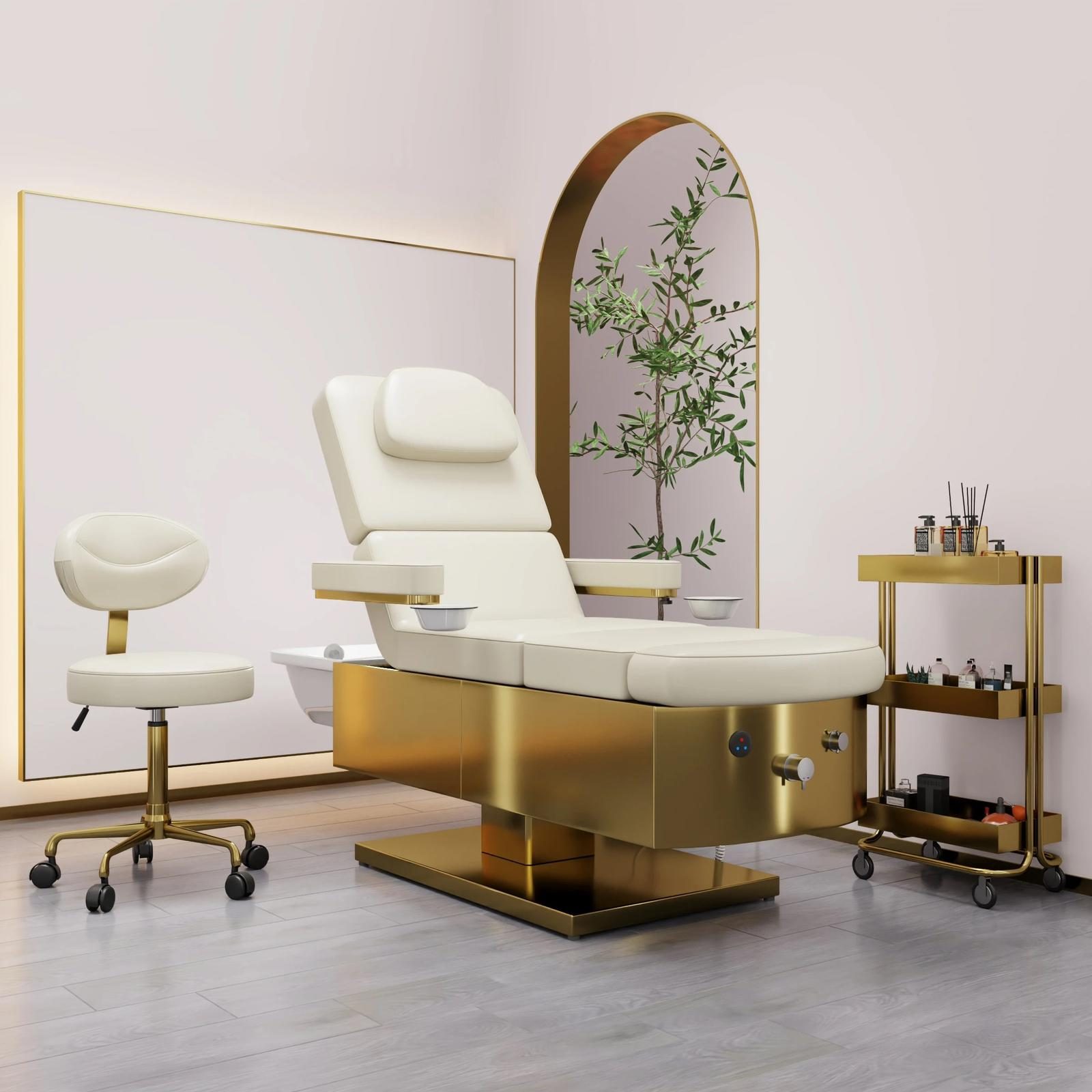 Luxury Pedicure Spa Chair & Treatment Bed (Gold Edition)